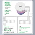Stazione di ricarica wireless magnetica QI2.2 25W con altoparlante Bluetooth e RGB - Bianco