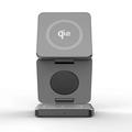 Supporto per caricabatterie wireless magnetico pieghevole Qi2 15W 3 in 1 - Grigio