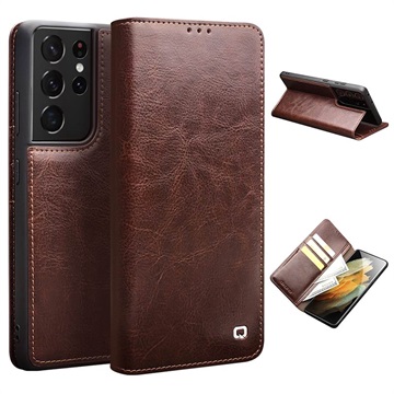 Custodia Portafoglio Qialino Classic in Pelle per Samsung Galaxy Note10+ - Nera