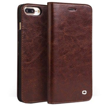 Custodia a Portafoglio in Pelle Qialino Classic per iPhone 7 Plus - Marrone