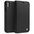 Custodia Portafoglio Qialino Classic in Pelle per iPhone XS Max - Nera