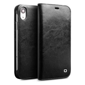 Custodia Portafoglio Qialino Classic in Pelle per iPhone XR - Nera