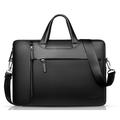 Borsa per computer portatile in vera pelle Qialino - 13" - Nero