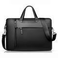 Borsa per laptop in vera pelle Qialino - 15" - Nero
