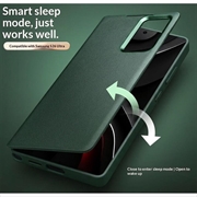 Custodia in Pelle Qialino Smart View per Samsung Galaxy S26 Ultra - Verde