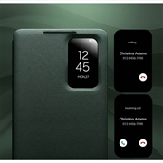 Custodia in Pelle Qialino Smart View per Samsung Galaxy S26 Ultra - Verde