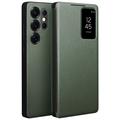 Custodia in Pelle Qialino Smart View per Samsung Galaxy S25 Ultra - Verde