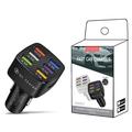Caricabatterie da auto USB a 6 porte con ricarica rapida - Nero