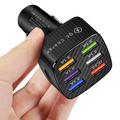 Caricabatterie da auto USB a 6 porte con ricarica rapida - Nero