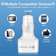 Caricabatterie da auto USB a 6 porte con ricarica rapida - Bianco