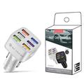 Caricabatterie da auto USB a 6 porte con ricarica rapida - Bianco