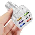 Caricabatterie da auto USB a 6 porte con ricarica rapida - Bianco