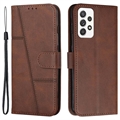 Custodia a Portafoglio con Supporto Serie Quilted per Samsung Galaxy A32 (4G) - Marrone