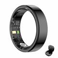 Anello intelligente R02S con monitoraggio della salute - Taglia: 10 - Nero