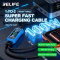 Cavo di prova RELIFE XA7 2-in-1 con ricarica rapida USB-C e display digitale - Nero