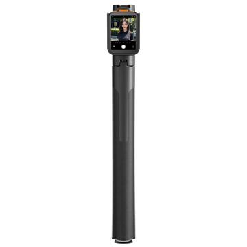 RK-X40W Bastone per selfie ultra Bluetooth con screen mirroring e supporto ad apertura automatica - Nero