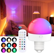 Lampadina ricaricabile con RGB e telecomando - E27 - 2 pezzi.