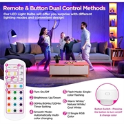 Lampadina ricaricabile con RGB e telecomando - E27 - 2 pezzi.