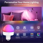 Lampadina ricaricabile con RGB e telecomando - E27 - 2 pezzi.