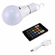 Lampadina RGB ricaricabile con telecomando e timer
