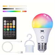 Lampadina RGB ricaricabile con telecomando e timer