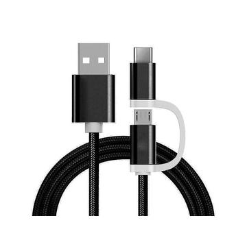 Cavo intrecciato Reekin 2-in-1 - MicroUSB e USB-C - 1m