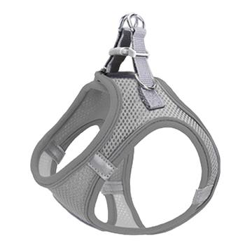 Pettorina riflettente per cani e gatti con guinzaglio - L - Grigio lino