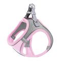 Pettorina riflettente per cani e gatti con guinzaglio - L - Rosa / Grigio