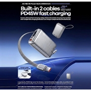 Power bank Remax AS-182-45 da 20000mAh con cavi USB-C e Lightning - 45W
