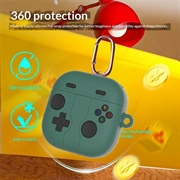 Custodia in silicone con moschettone per Samsung Galaxy Buds 4/4 Pro Retro Gamepad - Verde