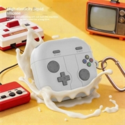 Custodia in silicone Retro Gamepad per Samsung Galaxy Buds 4/4 Pro con moschettone - Grigia