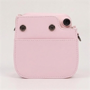 Custodia in pelle retrò per fotocamera Fujifilm Instax Mini 12/11/9/8 con tracolla - Rosa