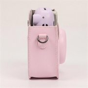 Custodia in pelle retrò per fotocamera Fujifilm Instax Mini 12/11/9/8 con tracolla - Rosa