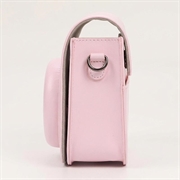 Custodia in pelle retrò per fotocamera Fujifilm Instax Mini 12/11/9/8 con tracolla - Rosa