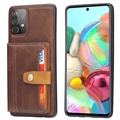 Custodia in Stile Retrò con Portafoglio per Samsung Galaxy A53 5G - Marrone
