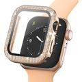 Custodia con Strass Decorativo con Protezione dello Schermo per Apple Watch 3/2/1 - 42mm - Rosa Oro