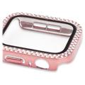 Custodia con Strass Decorativo con Protezione dello Schermo per Apple Watch SE (2022)/SE/6/5/4 - 44mm - Rosa