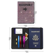 Set portapassaporto e etichetta per bagagli con strass - Rosa