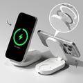 Ringke QI2.2 25W Caricabatterie wireless magnetico pieghevole 3 in 1 - Compatibile con MagSafe - Bianco