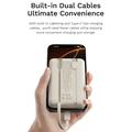 Power bank Rock P90 da 20000mAh con cavi USB-C e Lightning - Bianco