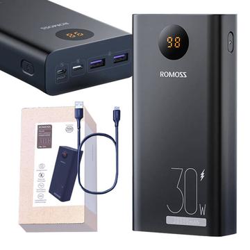 Romoss PEA30 Banca di alimentazione 30000mAh - USB-C, Porte USB - Nero