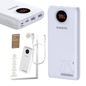 Romoss SW20PF Banca di alimentazione 20000mAh/22.5W - USB-C, 2xUSB-A - Bianco