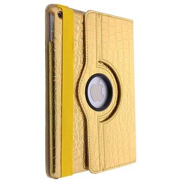 Custodia Girevole per iPad Air 2 - Modello Coccodrillo - Color Oro