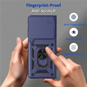 Custodia ibrida con anello rotante e protezione per fotocamera per Motorola Razr Fold - Blu