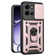 Custodia ibrida con anello rotante e protezione per fotocamera per OnePlus Nord 6 - Rosa Oro