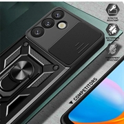 Custodia ibrida con anello rotante e protezione per fotocamera per Samsung Galaxy A57 - Nera