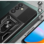 Custodia ibrida con anello rotante e protezione per fotocamera per Samsung Galaxy S26 - Nera