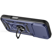Custodia ibrida con anello rotante e protezione per fotocamera per iPhone 18 Pro Max - Blu