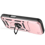 Custodia ibrida con anello rotante e protezione per fotocamera per iPhone 18 Pro - Rosa Oro