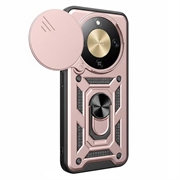 Custodia ibrida con anello rotante e protezione per fotocamera per Honor X70/X9d/Magic8 Lite - Rosa Oro